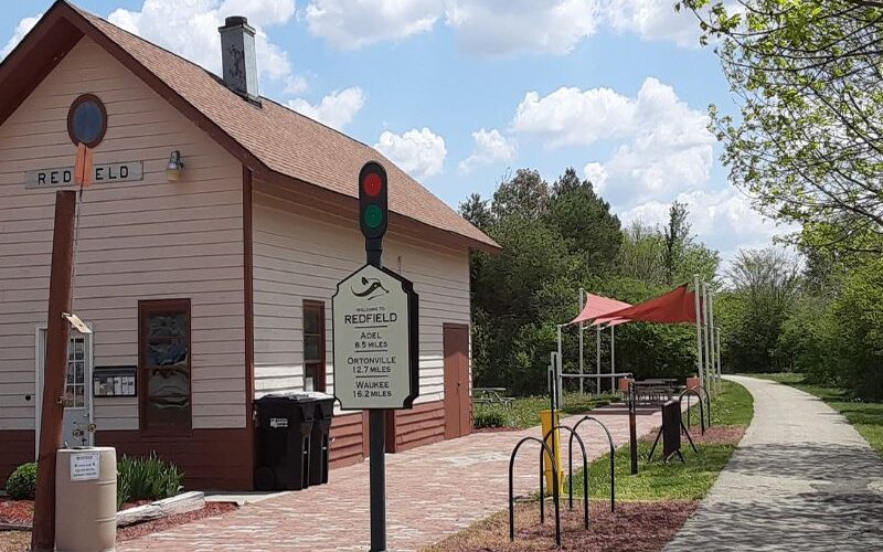 Redfield, Iowa Historic Depot on the Raccoon River Valley Bike Trail