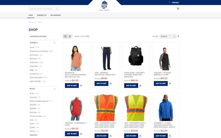 Website product displays 768x479