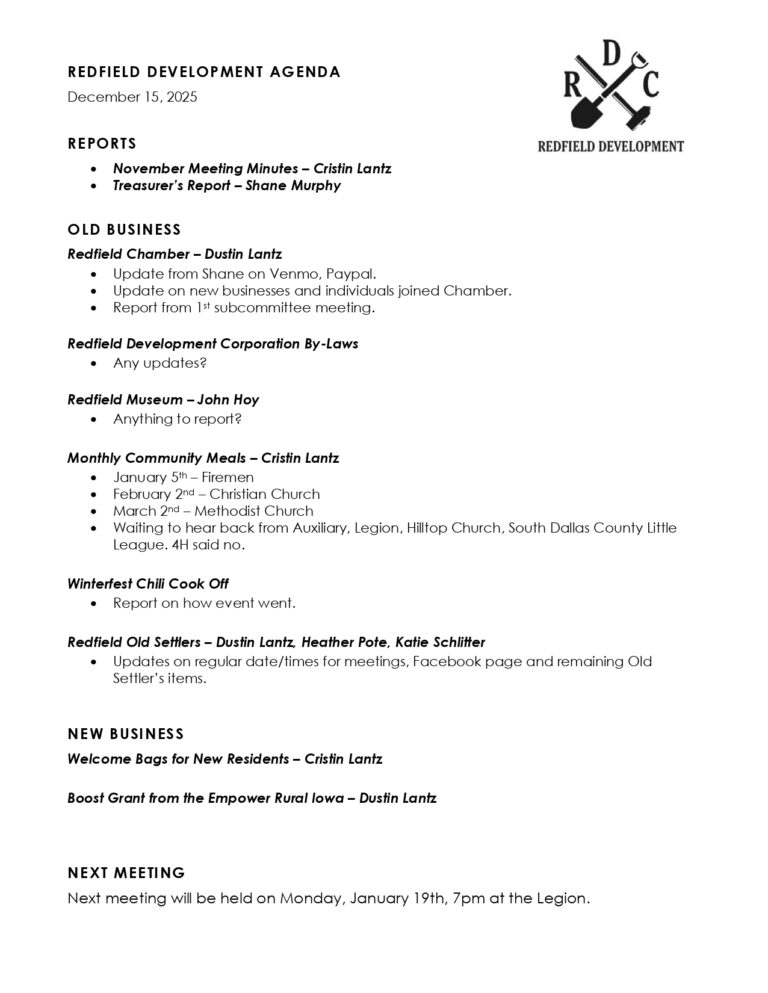 Redfield Development Agenda 12 15 2025 page 0001 768x993